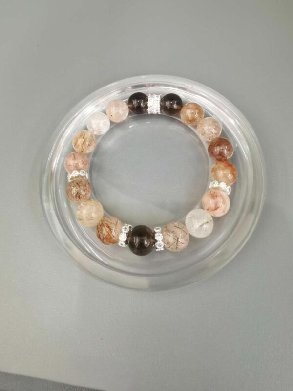 Natural Black Golden Super Seven Crystal Bracelet - Image 5