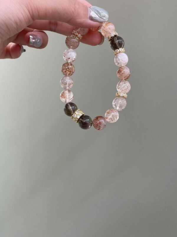 Natural Black Golden Super Seven Crystal Bracelet - Image 4