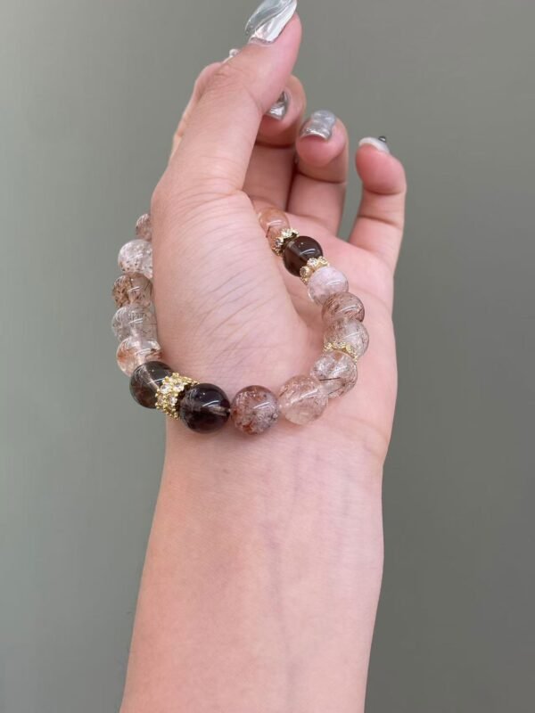 Natural Black Golden Super Seven Crystal Bracelet - Image 2